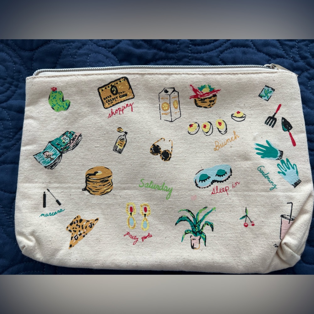 New Anthopology Beauty canvas make up bag.  #anthrobeauty